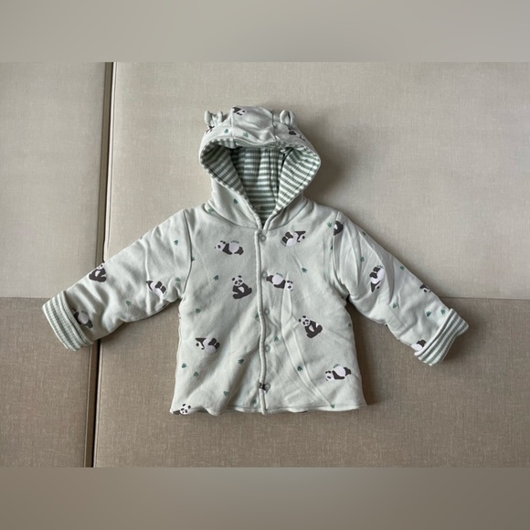 Baby Mori Reversible Hoodie Coat/Jacket 12-18 months - Picture 1 of 13